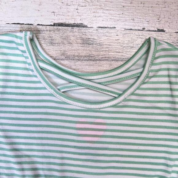 Freestyle Revolution Dress Girls 24M Green Stripe Unicorn Rainbow Long Sleeve - Picture 5 of 7